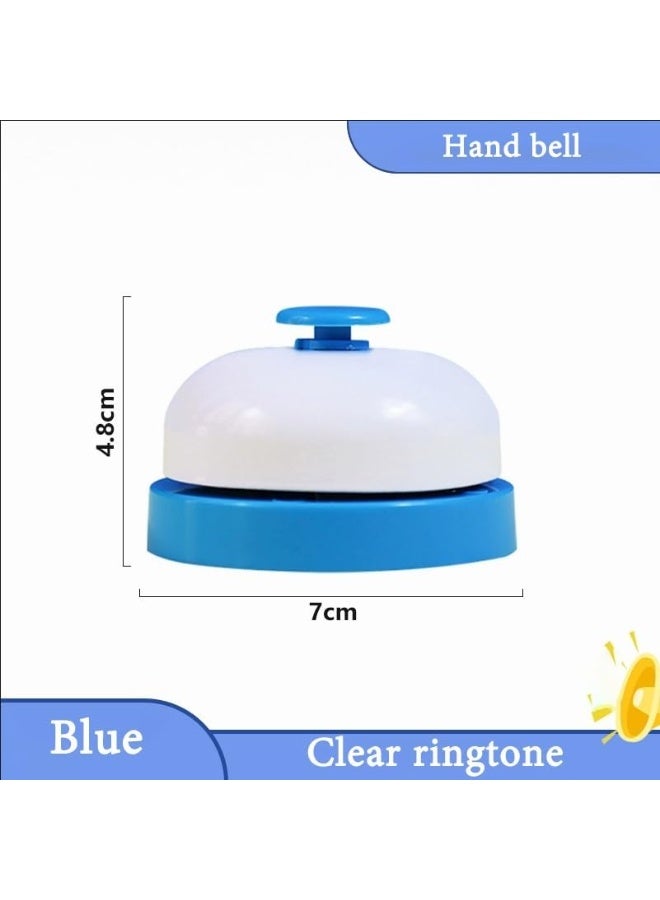 2 Pieces Manual Press Service Bell Round Shape Blue and White for Restaurants Reception Offices - Image 4