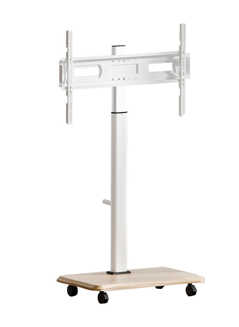 FlashHawk Wooden Mobile TV Stand for 26 to 70 Inch TV, Horizontal Swivel Mount, Hand-cranked lifting, Fit Corner, Bedroom, Outdoor  - Image 1