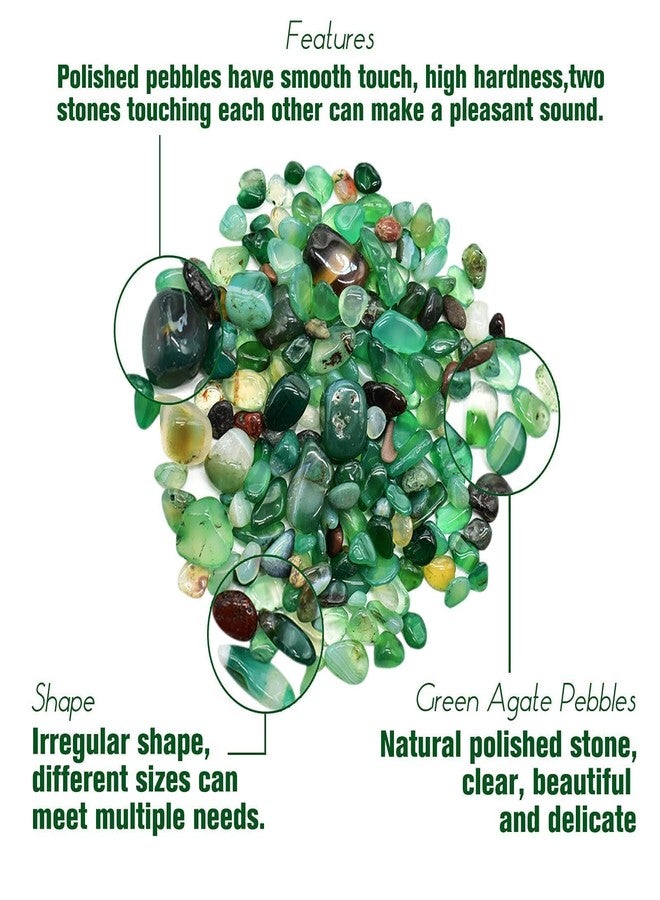 Halatool Natural Green Agate Pebbles Rocks Stones Gravel- Decorative Ornamental Stones, Bonsai Rocks for Succulents Plants, Vase Fillers, Aquarium, Fish Tank, Terrarium, Fairy Gardening Decorative 2.2Lb, 7-9mm - Image 4