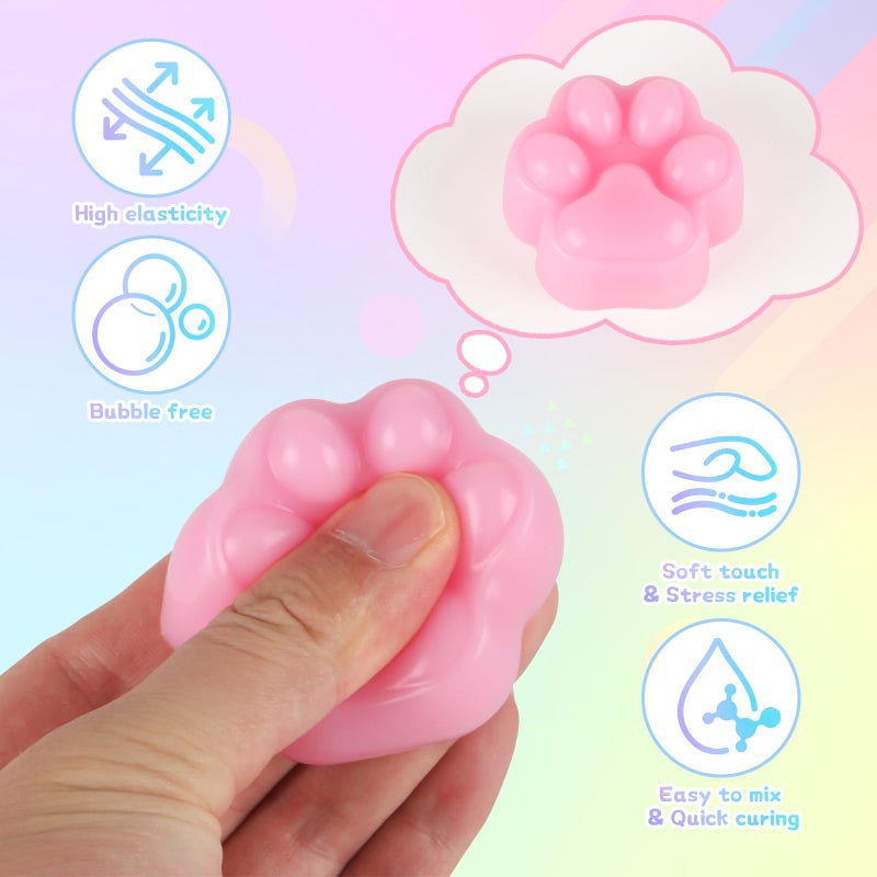 Sortnic Taba Squishy Kit with 10 Molds, 18OZ Liquid Silicone Squishy Making Kit with Guided, Bubble Free, Odorless and Faster Fully Cures, DIY Squishy Kit, Flocking Powder, Stress Relief Entertainment - Image 4