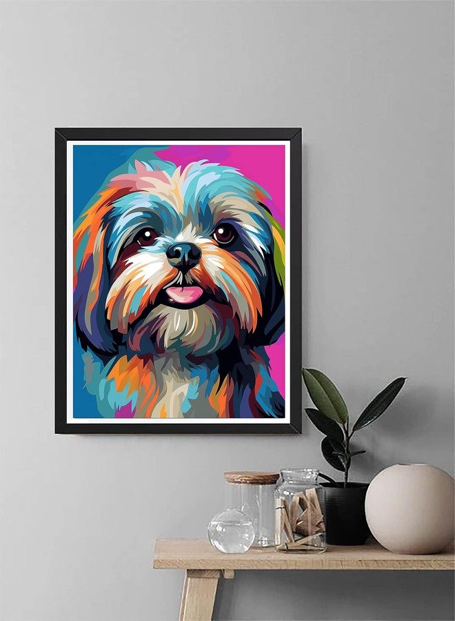 Diymood Paint by Numbers for Adults Dog, DIY Oil Painting Colorful Acrylic Paint by Number Kits for Adults Beginner for Home Wall Decor 16x20 inch - Image 3