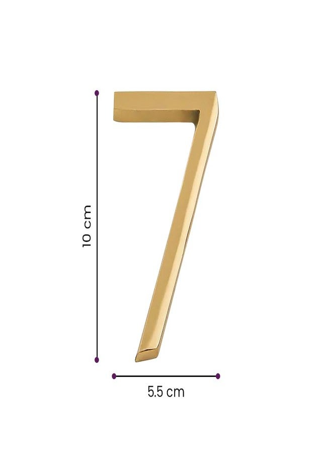 DecorTwist® House Numbers for Outside Main Gate Golden Door Numbers for Outdoor Gate Hostel Hotel Lodge Apartment College Library Rack Number Warehouse 4 Inch Height (Number 7) - Image 2