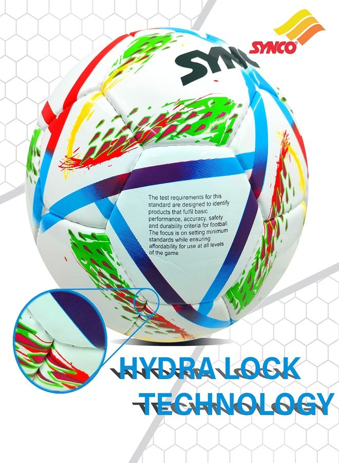 Synco FIFA Approved Football | 32 Panel Hand Stitched Soccer Ball | Size 5 | 1 Ball - Image 4