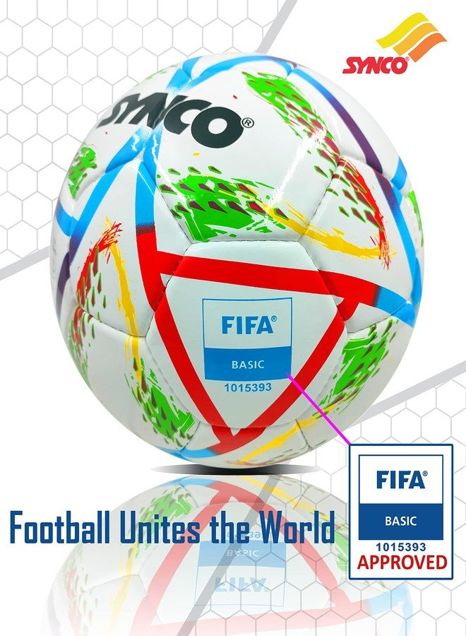 Synco FIFA Approved Football | 32 Panel Hand Stitched Soccer Ball | Size 5 | 1 Ball - Image 3