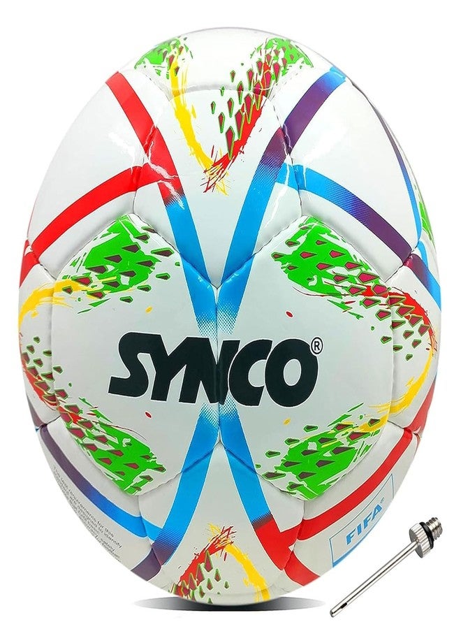 Synco FIFA Approved Football | 32 Panel Hand Stitched Soccer Ball | Size 5 | 1 Ball - Image 2