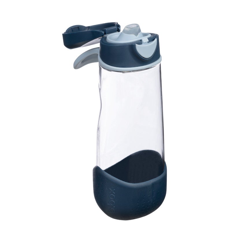 b.box Sport Spout Drink & Water Bottle | Easy Grip Bottle and Leakproof Lid | Cool Modern Child Friendly Design, Tilt and Sip | 600ml/20(mid night) - Image 1