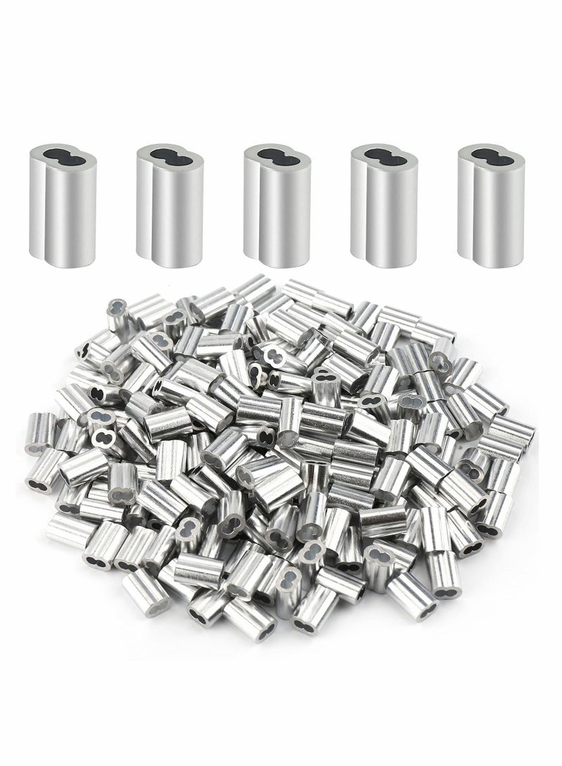 Excefore Aluminum Crimping Loop Sleeve 1/16", Cable Ferrule Wire Rope Sleeves Loop Sleeve (200 Pcs)  - Image 1