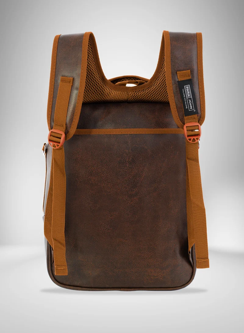 PARAJOHN  Para John PU Leather Backpack – Stylish 16 Inch Laptop Backpack with Multiple Compartments & Durable Zipper  | Best Price UAE