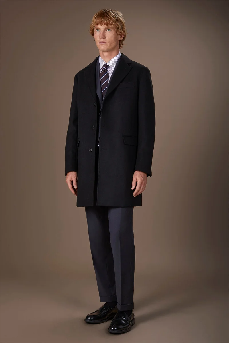 دوبل غانغر Men's single-breasted coat - Black