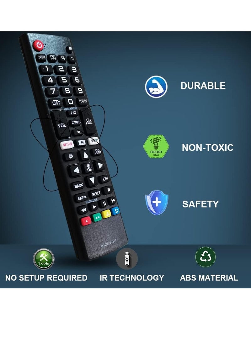 ELTRAZONE Universal Remote Control Replacement for LG LED LCD TV – Compatible with Models AKB75095307, AKB75375604, AKB75675304, AKB74915305, AKB76037601, AKB75675313, AKB75855501 – Includes Battery - Image 3