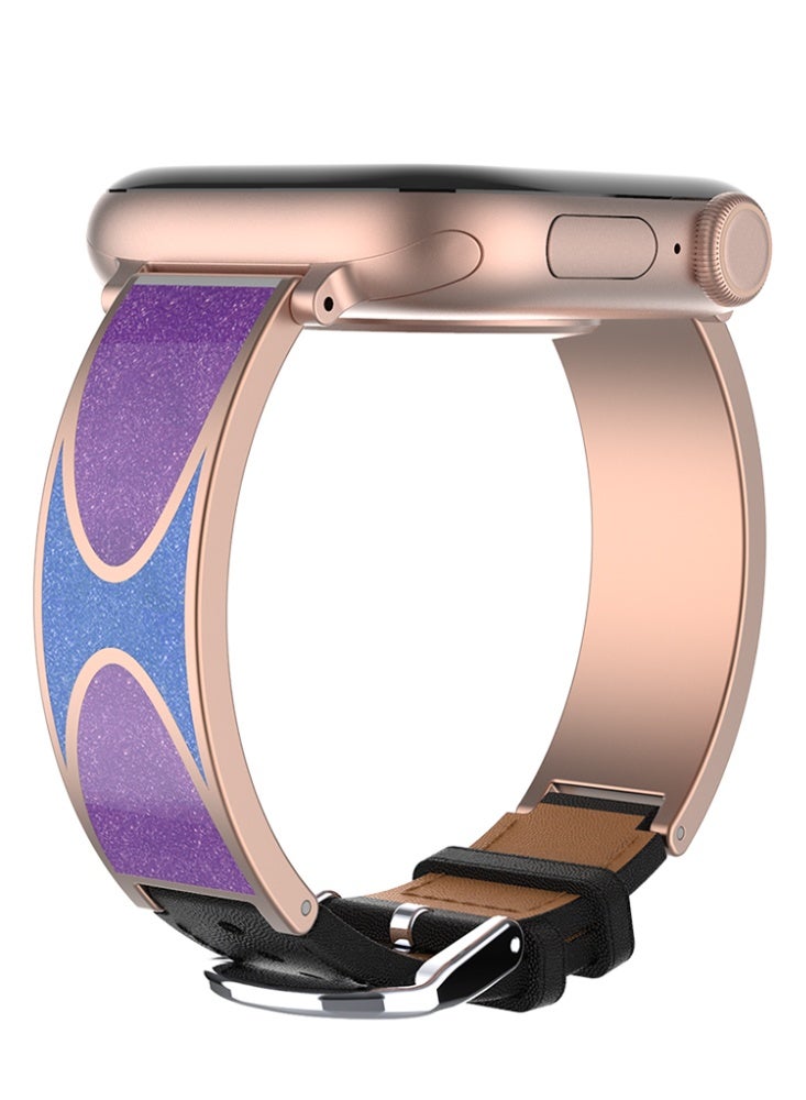 Apple Watch Strap Pop Art Style Strap 42/44/45/46/49mm Adjustable for Men and Women with Metal Needle Buckle Strap Suitable for iWatch Series 7/SE/6/5/4/3/2/1 Rose Gold Apple Band - Image 1