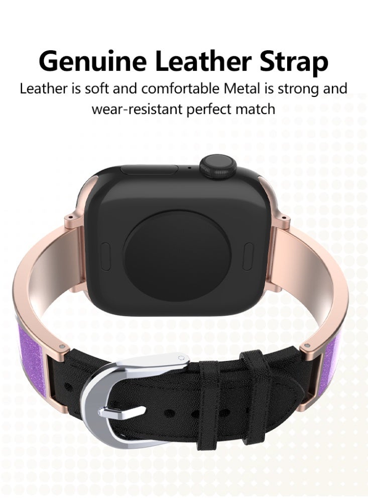 Apple Watch Strap Pop Art Style Strap 42/44/45/46/49mm Adjustable for Men and Women with Metal Needle Buckle Strap Suitable for iWatch Series 7/SE/6/5/4/3/2/1 Rose Gold Apple Band - Image 3