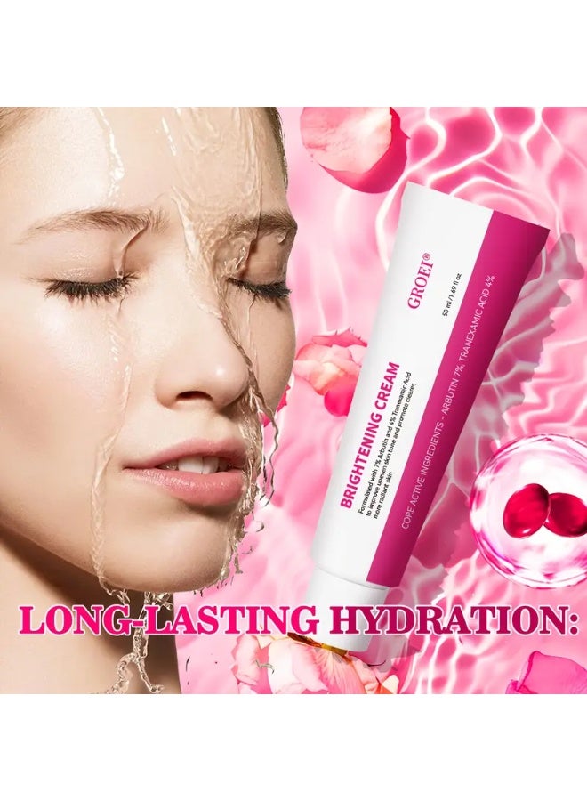GROEI 50ml Brightening Cream with 7% Arbutin and 4% - Suitable for all Light Beige tones, Brightening and firming cream, spot-reducing moisturiser, evens out Light Beige, boosts radiance, complexion care products - Image 2