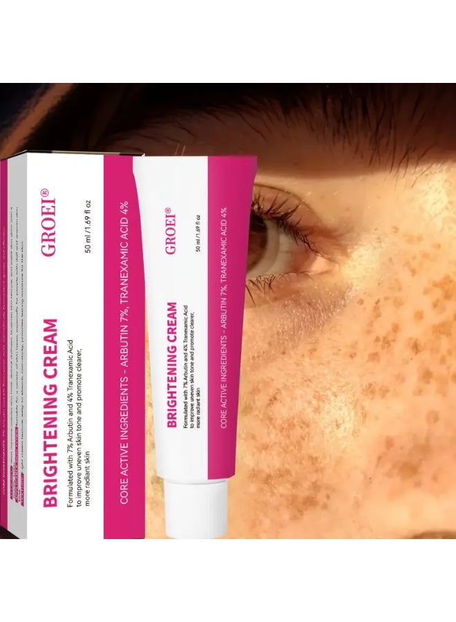 GROEI 50ml Brightening Cream with 7% Arbutin and 4% - Suitable for all Light Beige tones, Brightening and firming cream, spot-reducing moisturiser, evens out Light Beige, boosts radiance, complexion care products - Image 5