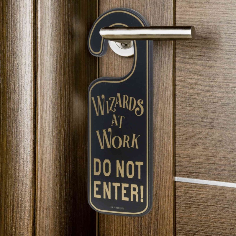Open Road Brands Harry Potter Double-Sided Reversible Wood Door Hanger - Wizards at Work and Hogwarts Vistors Welcome - Image 5