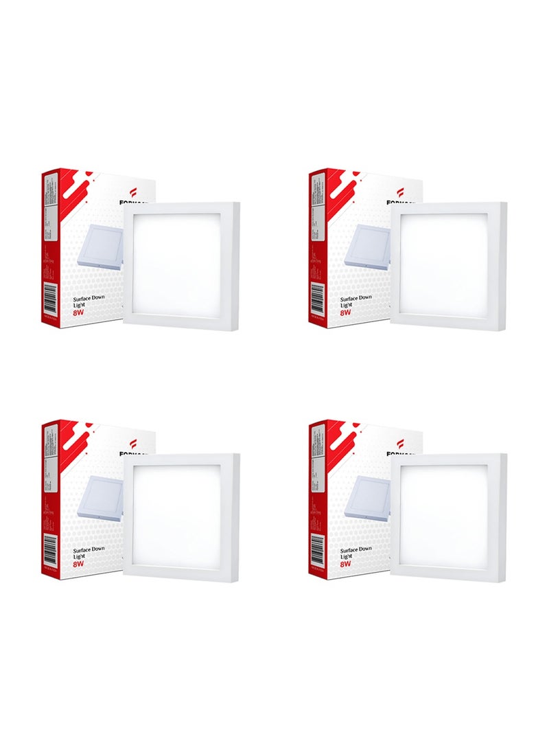 FORMOST FORMOST Surface Down Light LED Square 8W| Surge Protection 4KV | Long Lasting Downlighter for Home Shops and Hotels Ceiling | Durable and Sustainable | 2 Years Warranty | Warm White | Pack of 4  - Image 1
