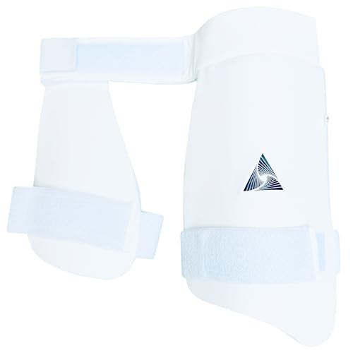 CONSTANT Player Edition Cricket Combo Thigh Pads (PU Leather) (White, Mens, Right Handed) - Image 1