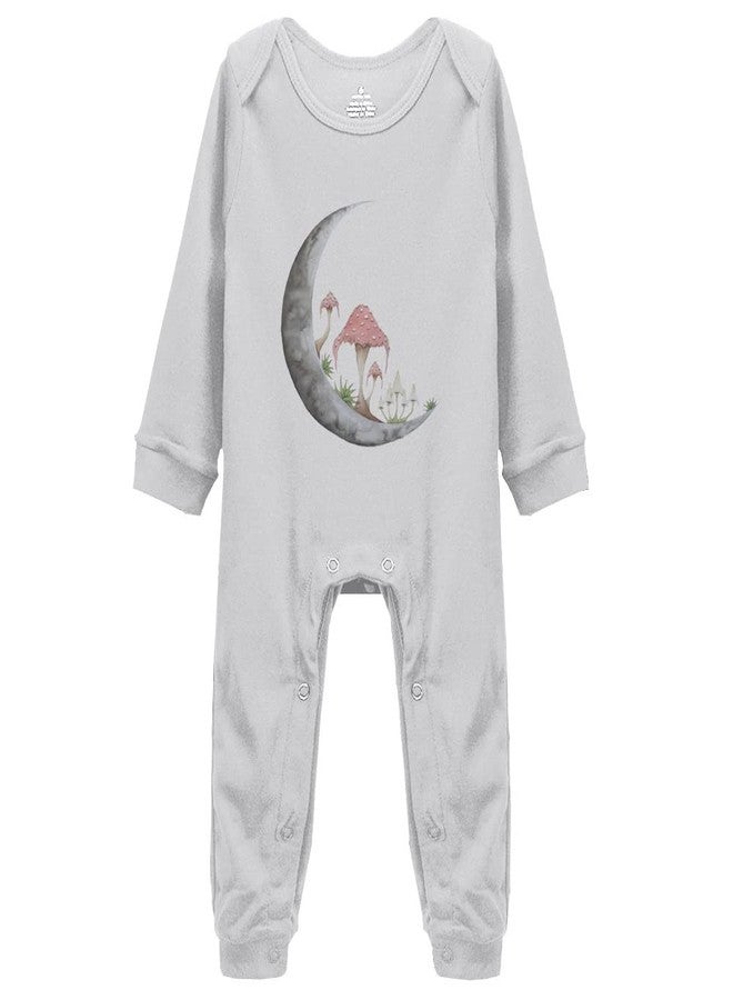 YCICIVDee Mushroom Moon Baby Bodysuit -Newborn Infant Baby Bodysuit Long Sleeve Rompers 0-3 Months Grey - Image 1