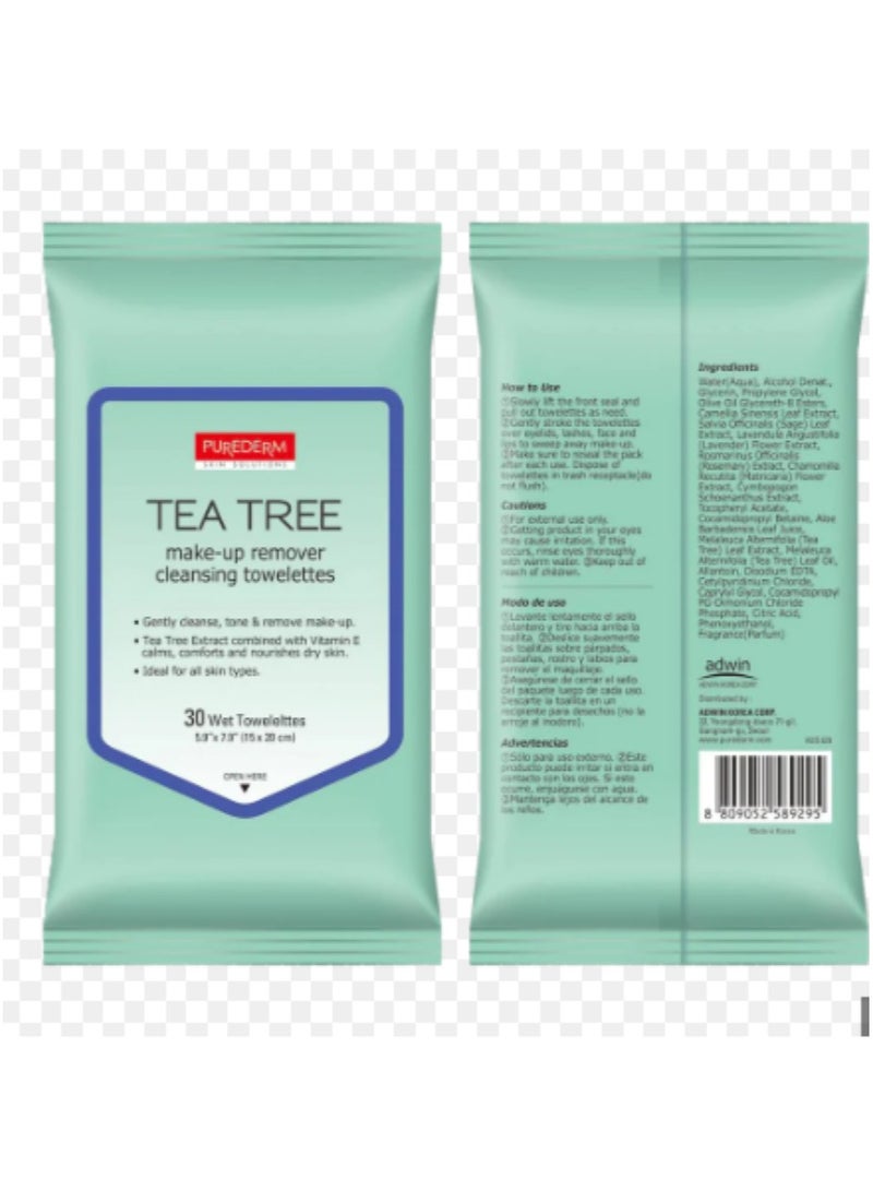 Tea Tree Make up remover Cleansing Towelettes - Image 2