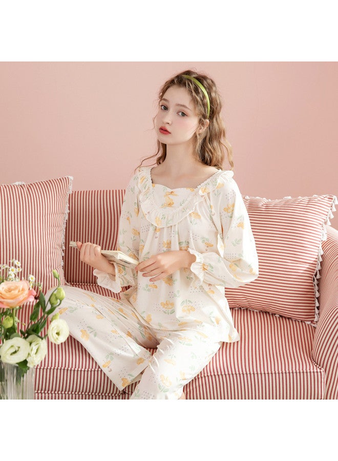 Fenton women's Pure Cotton Lightweight Long-sleeve Wearable Loungewear Set - Image 4
