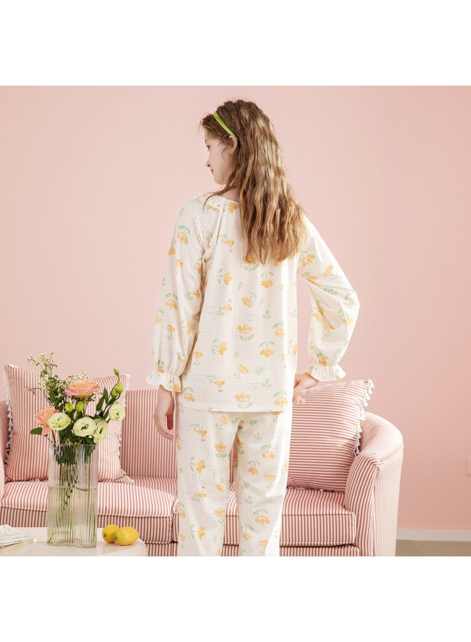 Fenton women's Pure Cotton Lightweight Long-sleeve Wearable Loungewear Set - Image 3