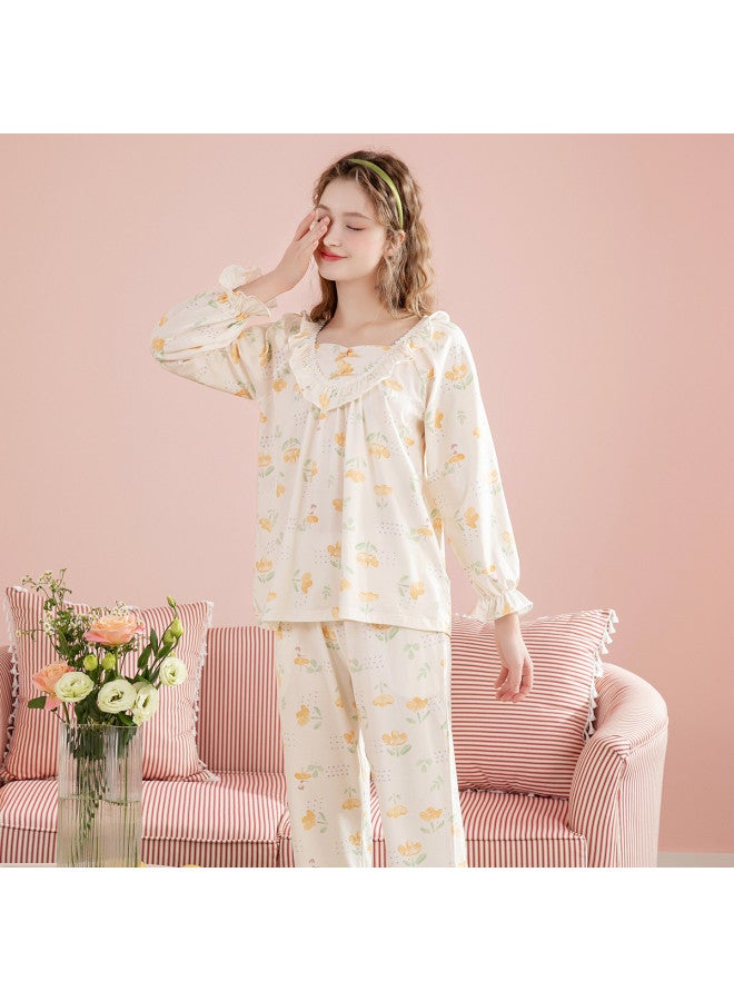 Fenton women's Pure Cotton Lightweight Long-sleeve Wearable Loungewear Set - Image 2