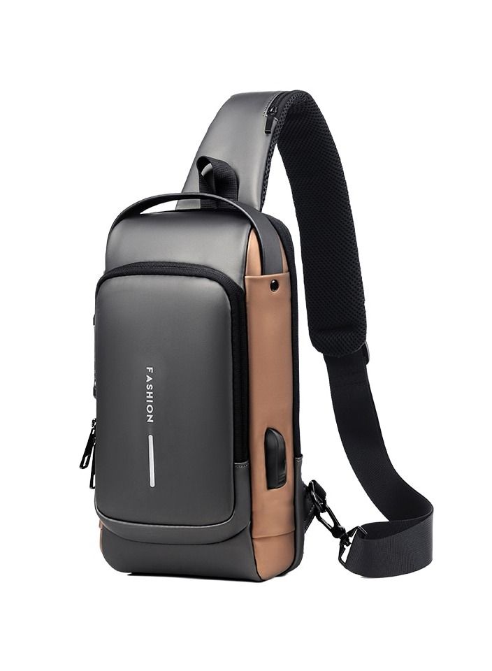 Anti theft Crossbody Sling Bag Waterproof Chest Daypack with USB Charging Shoulder Backpack for Men Women - Image 2