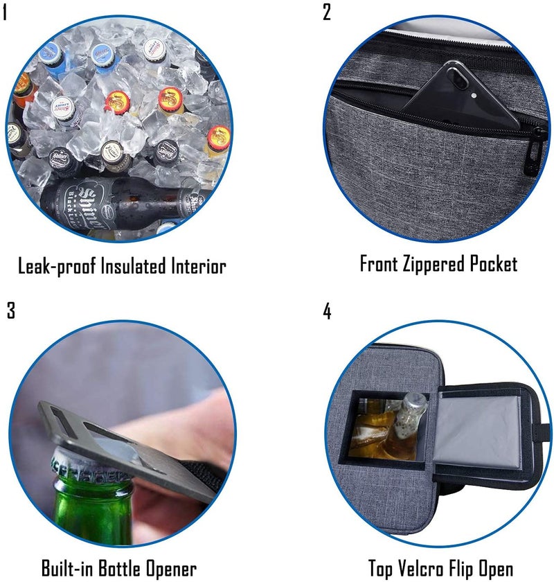 Hap Tim Soft Cooler Bag 40Can Large Reusable Grocery Bags Soft Sided Collapsible Travel Cooler for Outdoor Travel Hiking Beach Picnic BBQ PartyUS13634Grey - Image 5