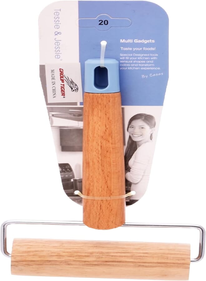 Danny Home Danny Home SK-3701 W Eco-Friendly Baking Stick Wooden Rolling Pin Cake Dessert Cooking Tool Handles for Baking, Pastry Dough Roller - Wood 