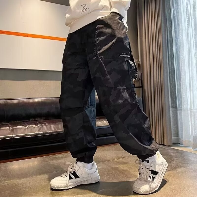 Children'S Clothing Boys' Summer Pants Summer Thin Medium And Large Kidsren'S Spring & Fall Sports Summer Anti-Mosquito Pants Trendy - Image 1