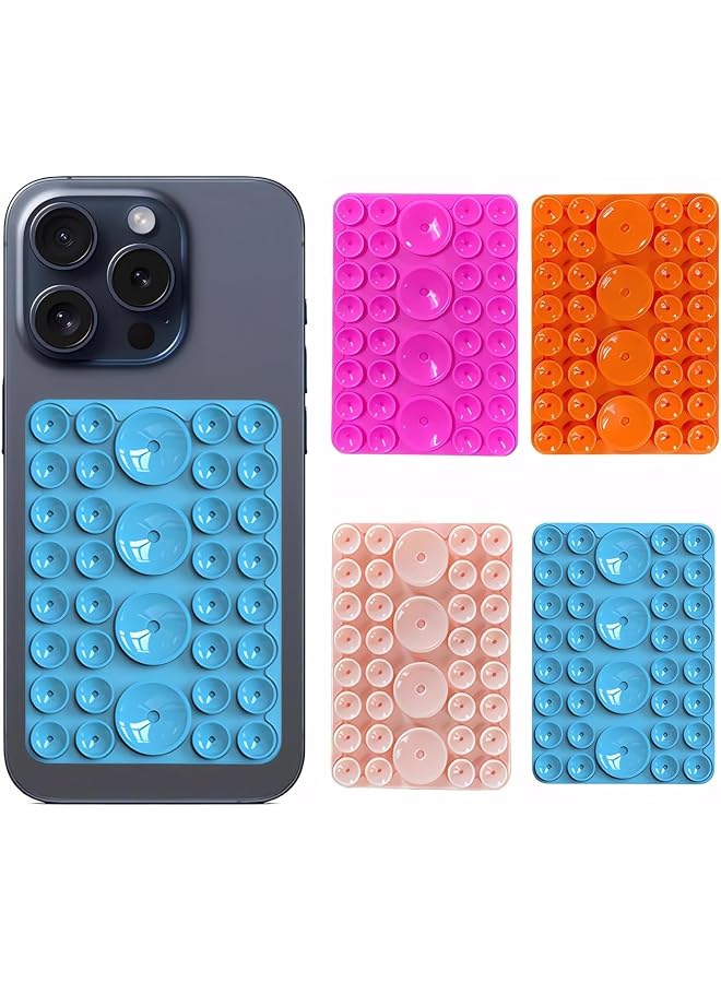 S-TOP 4 Pack Silicone Double Sided Suction Cup Phone Holder, Detachable Hands Free & Strong Grip Holder for Selfies & Videos - Image 1