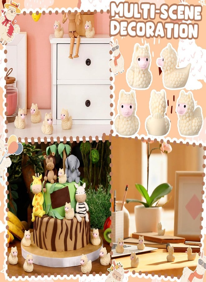 Geelin 50 Pcs Mini Resin Alpaca Figurines Bulk Mini Resin Figurines Decorations for Micro Landscape Office Garden Desk Party Tabletop Decor - Image 4