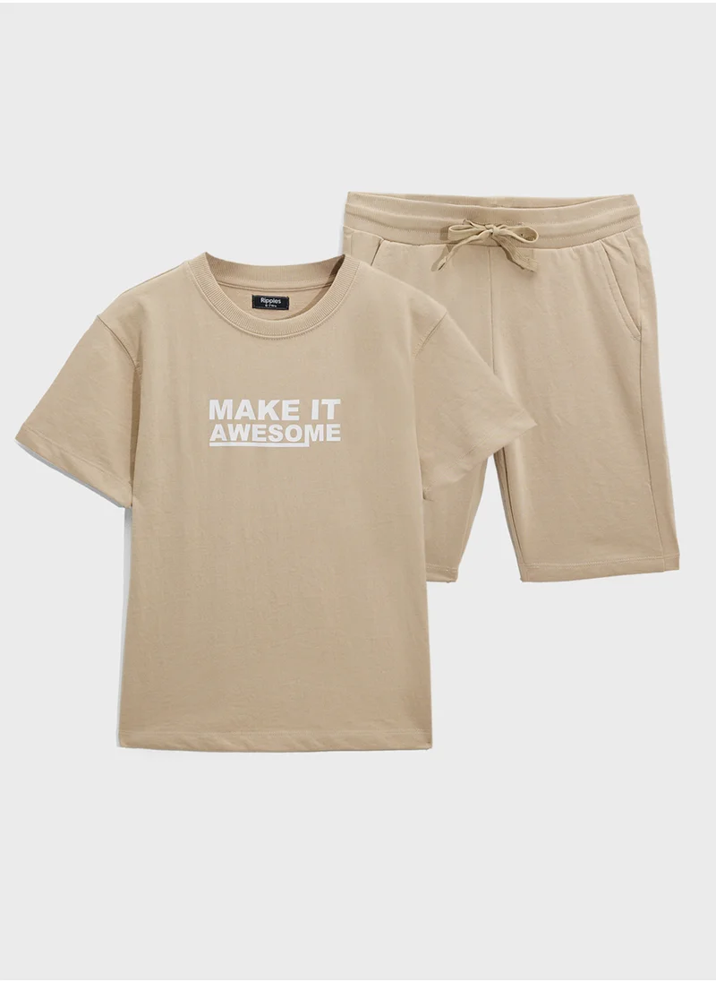 Ripples Oversized T-Shirt & Shorts Set