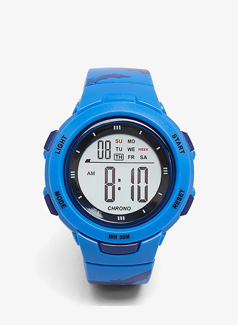 R&b Round Dial Digital Watch
