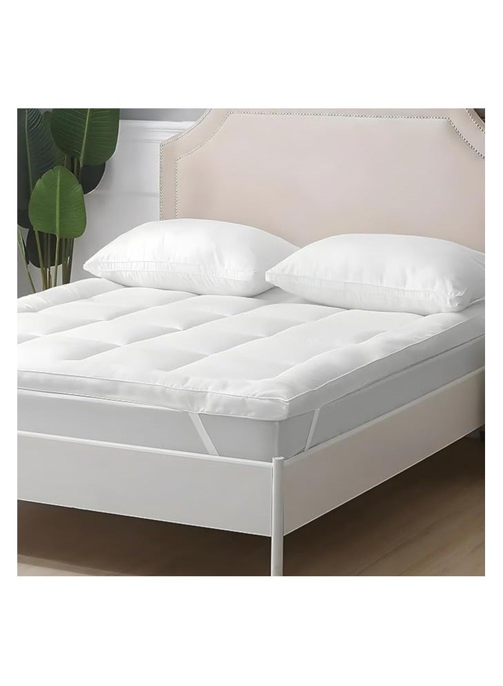 COMFY FIBER FILLED HOTEL STYLE 180 X 200 X 10 CM WHITE STRIPE MATTRESS TOPPER 180 X 200 X 10 CM - Image 1