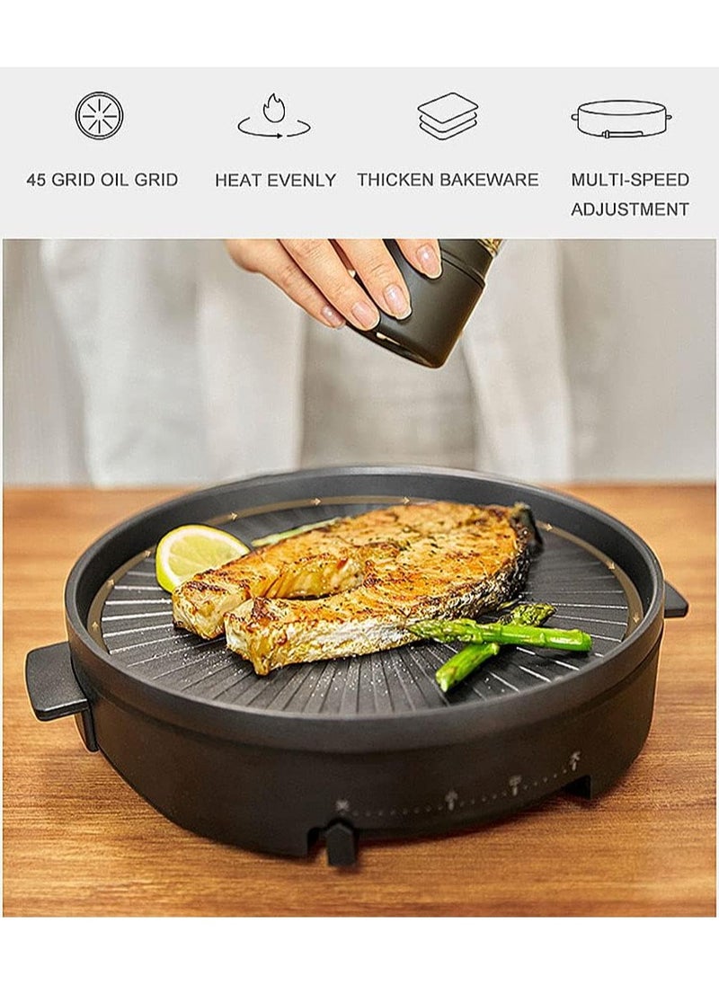 Generic Electric Grill Multifunctional Electric Ttemperature Adjustable Steak Machine Griddle Barbecue Stove Smokeless Pan Non-stick Household Bakeware Griller BBQ Pan Roast Pan  - Image 3
