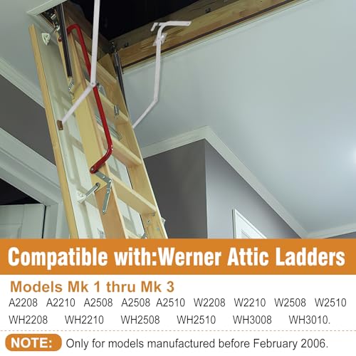 Vanesa 55-1 Attic Ladder Spreader Hinge Arms Compatible with Werner Models Mk 1 Thru Mk 3, A2208 A2210 A2508 A2510 W2208 W2210 W2508 W2510 WH2208 WH2210 WH2508 WH2510 WH3008 WH3010, MFG 2006 and Older - Image 2