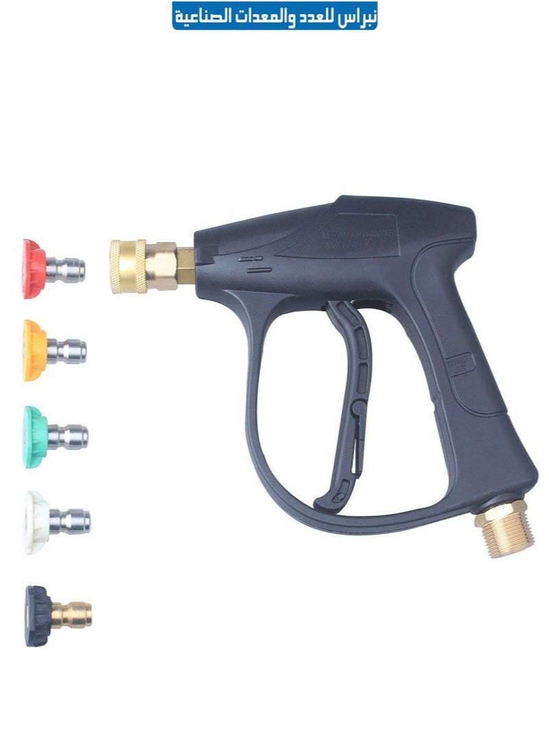 Sooprinse High Pressure Washer Gun,3000 PSI Max with 5 color quick connect Nozzles M22-14 hose connector 3.0 TIP - Image 5