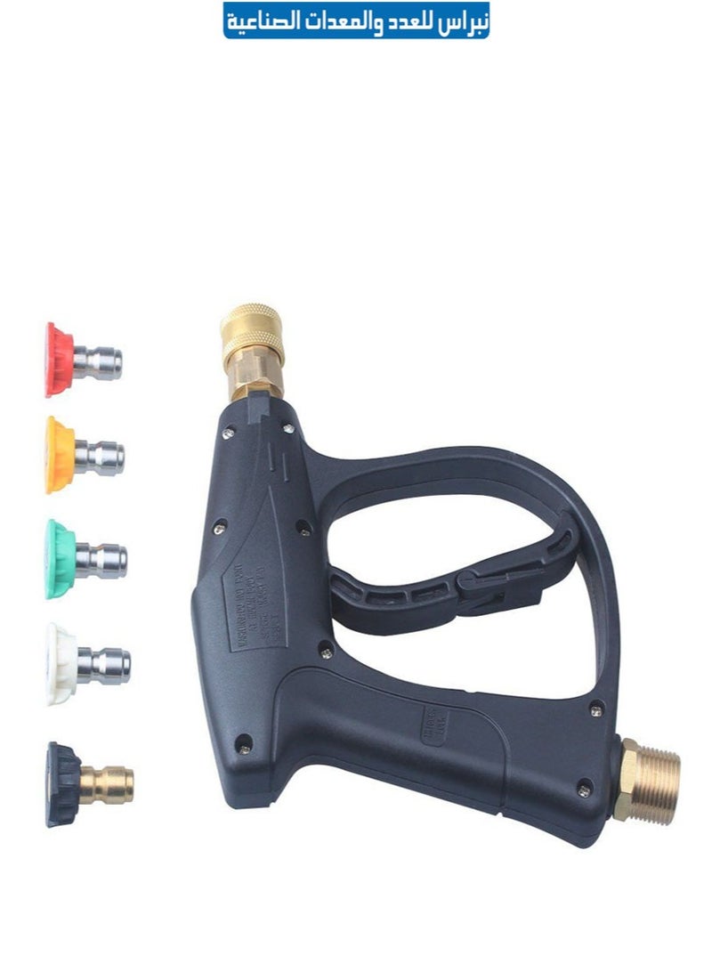 Sooprinse High Pressure Washer Gun,3000 PSI Max with 5 color quick connect Nozzles M22-14 hose connector 3.0 TIP - Image 4