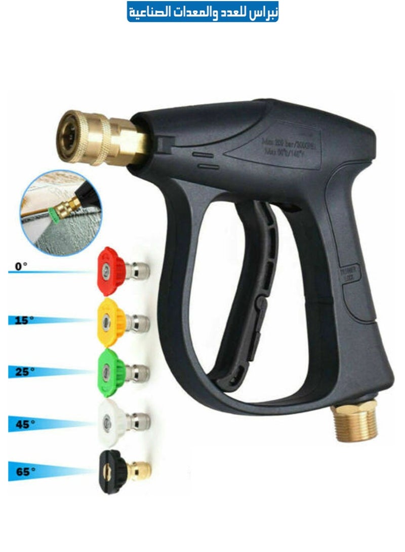 Sooprinse High Pressure Washer Gun,3000 PSI Max with 5 color quick connect Nozzles M22-14 hose connector 3.0 TIP - Image 2