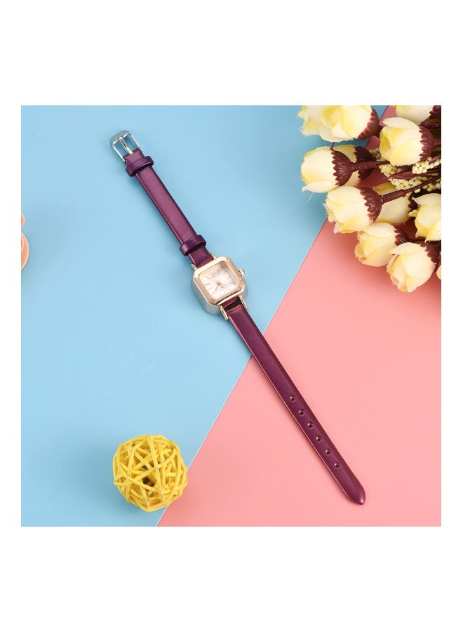 Quartz Womens Watch Female Square Small Slim Light Leather Band Band Fashion Minimalist Thin Casual Dress Analog Young Girls Gifts Wrist Watch - Image 5