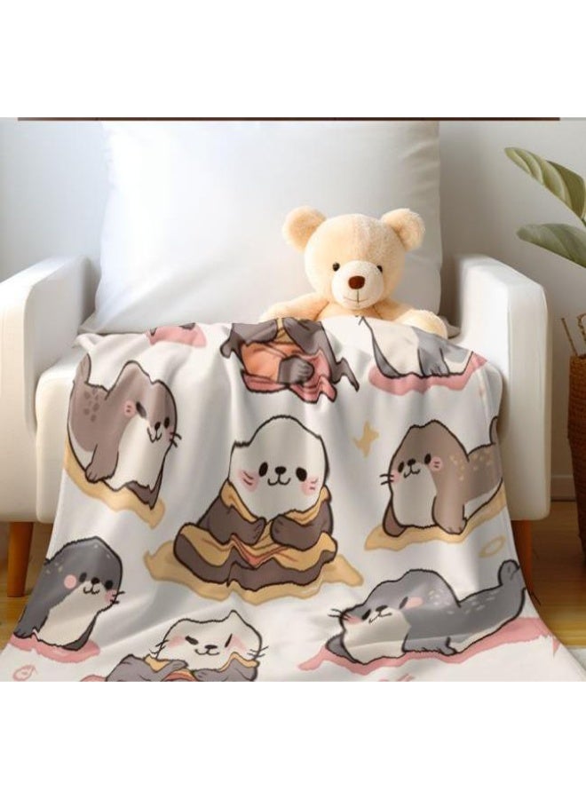 عام بطانية رقيقة من الفانيلا الكرتونية للأطفال والرضع (دافئة ومريحة، ومناسبة للنوم والألعاب) 70 سم * 100 سم - Image 1