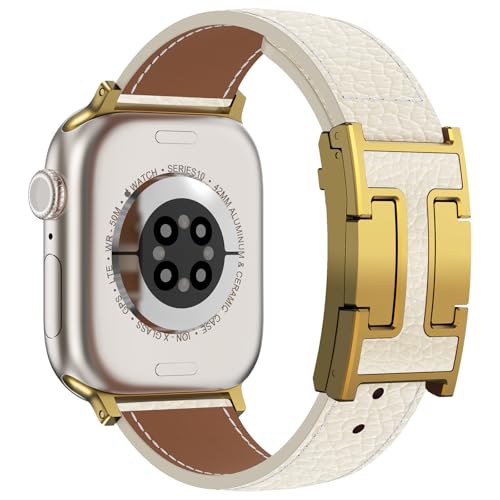 CHANCHY Leather Magnetic Watch Band Compatible with Apple Watch Bands 40mm 38mm 41mm 42mm 44mm 45mm 46mm, Top Grain Leather Dressy Band for Women Men iWatch Ultra SE3 Series 11/10/9/8/7/6/5/4/3/2/1 - Image 1
