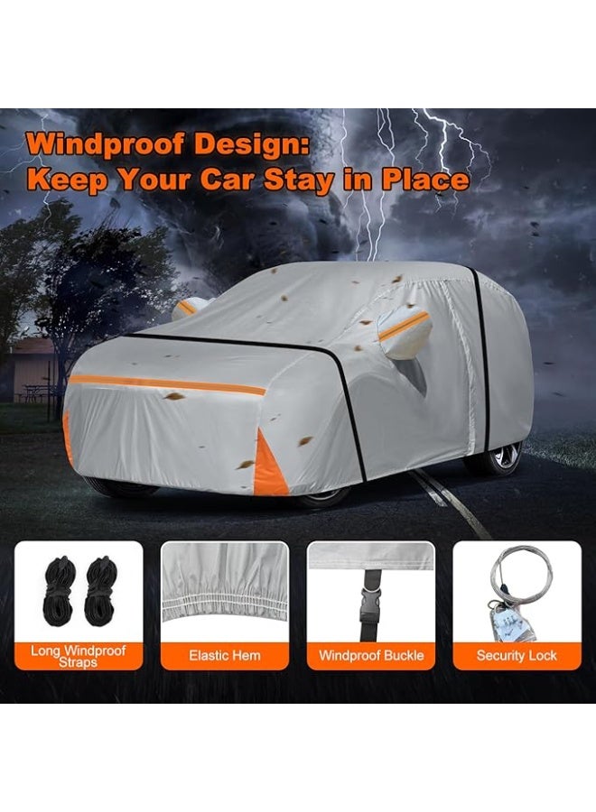 English: Custom-Fit Waterproof Car Cover for Mid-Size SUV, Full Exterior Protection with Cotton Lining, Door Zipper, UV, Rain, Dust and Wind Resistance - Image 1