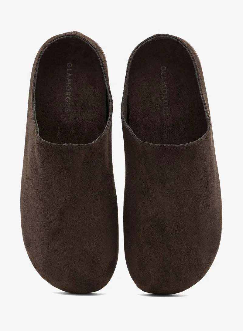 Glamorous DARK CHOCOLATE MF Suedette Mule Clogs for Women | Best Price UAE