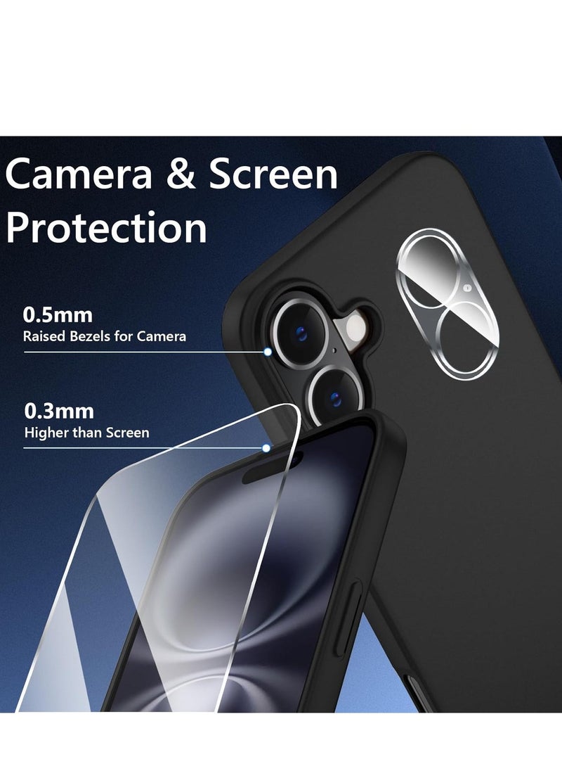 Raxoom "iPhone 16 Case â€“ Ultra-Thin Matte Cover with Upgraded Camera Lens & Screen Protectors, Slim Shockproof Anti-Scratch Soft Touch Case (Black)" - Image 3