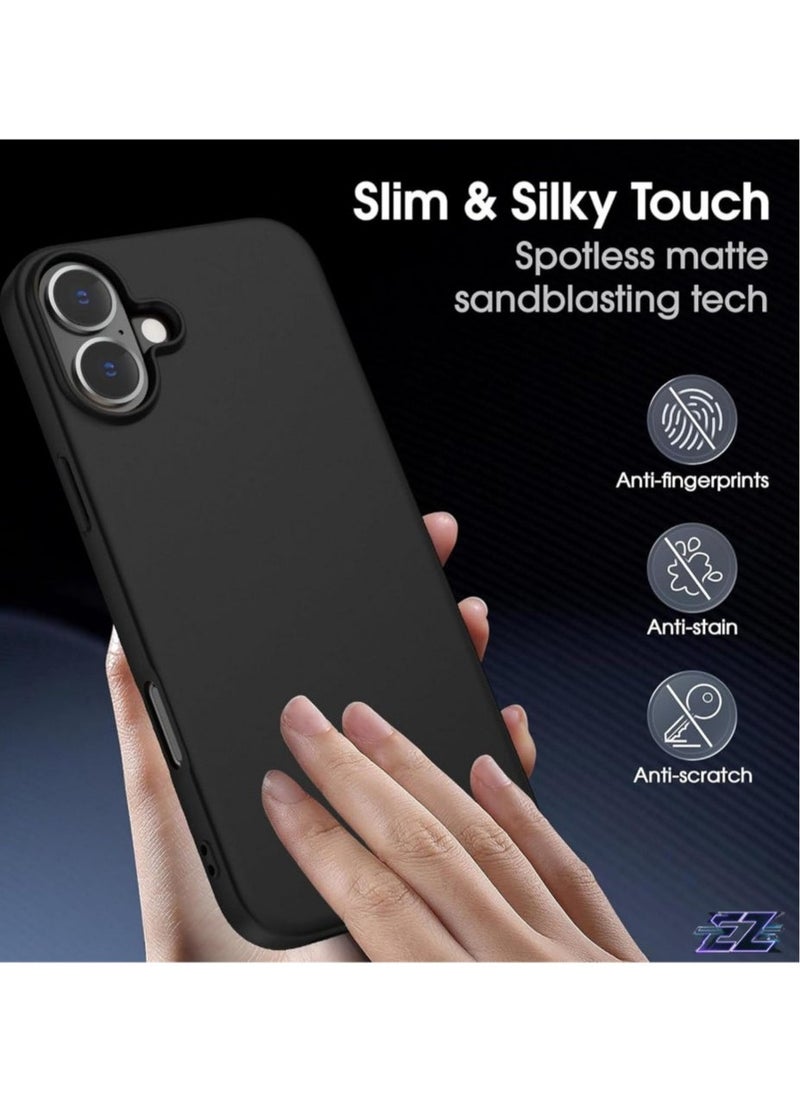 Raxoom "iPhone 16 Case â€“ Ultra-Thin Matte Cover with Upgraded Camera Lens & Screen Protectors, Slim Shockproof Anti-Scratch Soft Touch Case (Black)" - Image 2