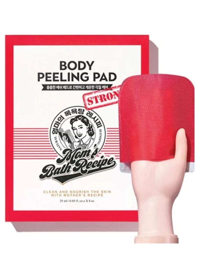 Moms Bath Recipe Mom'S Bath Recipe Body Peeling Pad Strong 25ml | All in One Bubble Body Wash & Scrub Gloves with Kelp & Biotics, Intense Exfoliating Mitts for Dead Skin Cells, Goosebumps and Scaly Skin 1 Sheet  - Image 1
