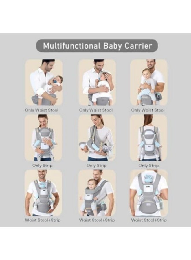 GGEROU Baby Wrap Carrier, Baby Hip Seat, All-In-One Baby Carrier, Lightweight and Breathable, Adjustable Baby Carrier,Grey - Image 5