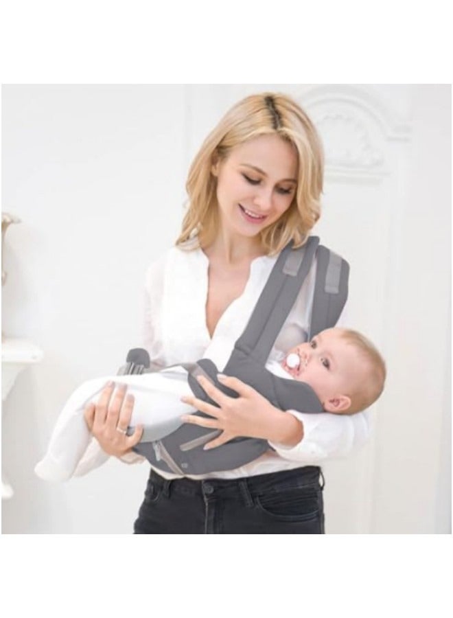 GGEROU Baby Wrap Carrier, Baby Hip Seat, All-In-One Baby Carrier, Lightweight and Breathable, Adjustable Baby Carrier,Grey - Image 2